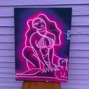 Sexy neon canvas painting